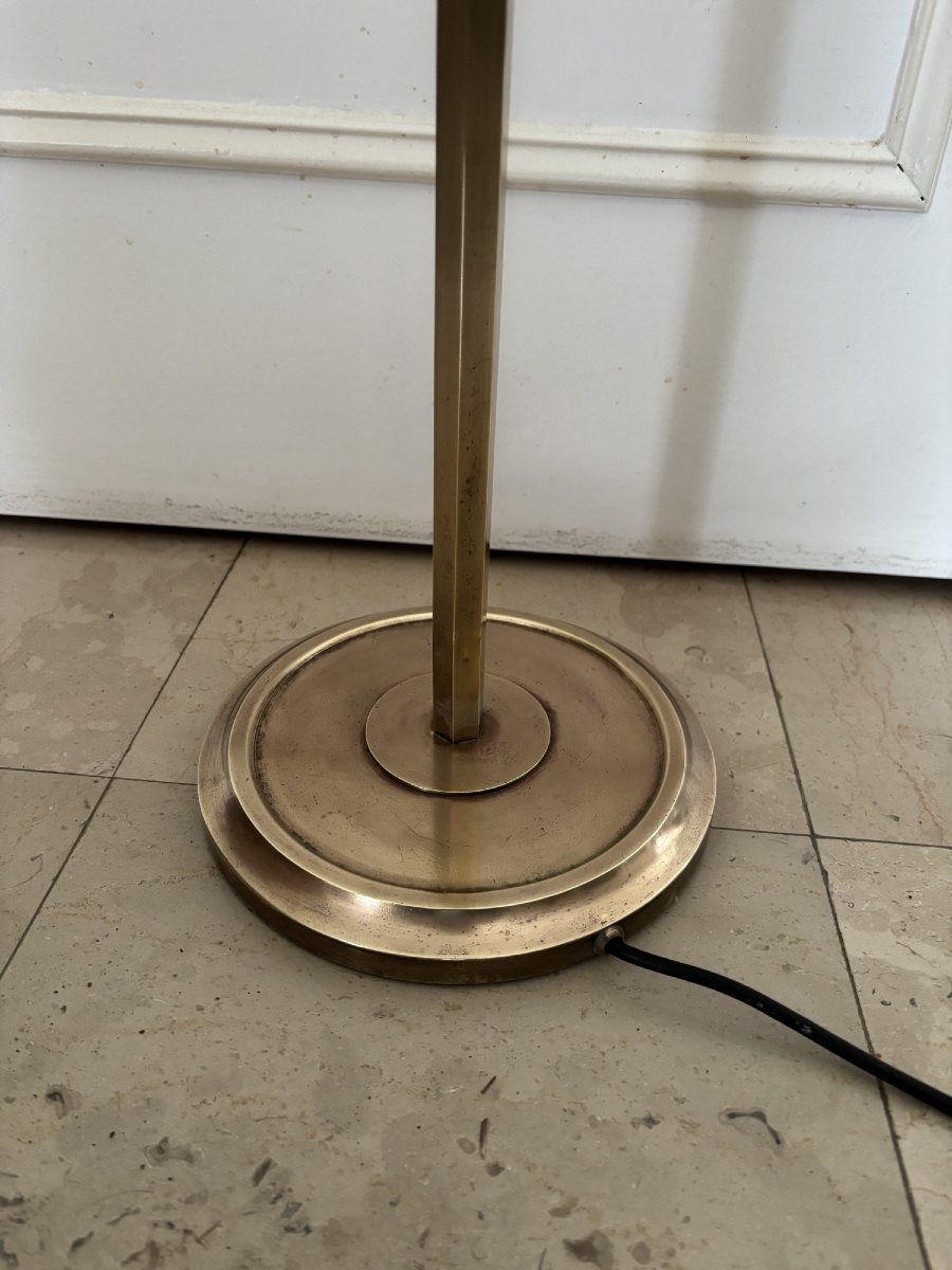 Antique 20th-century Art Deco Floor Lamp Or Reading Lamp In Gilded Brass, In The Style Of Baguès-photo-6