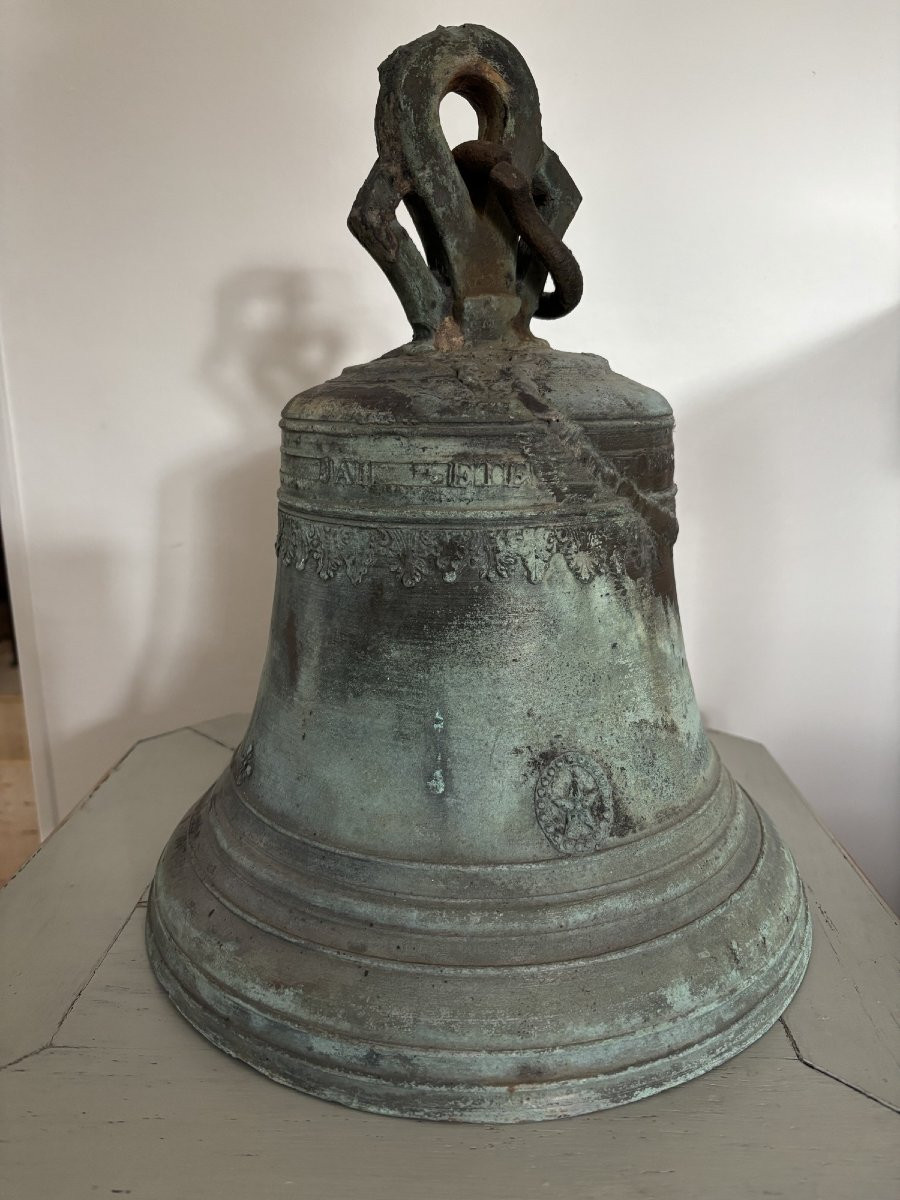 Antique Bronze Church Or Manor House Bell, Dated 1820, 19th Century-photo-1