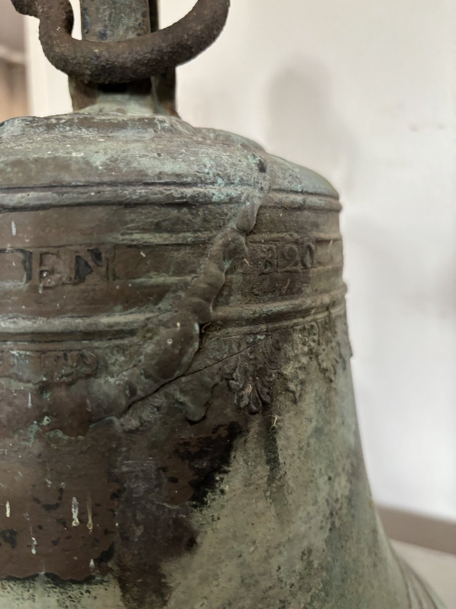 Antique Bronze Church Or Manor House Bell, Dated 1820, 19th Century-photo-2