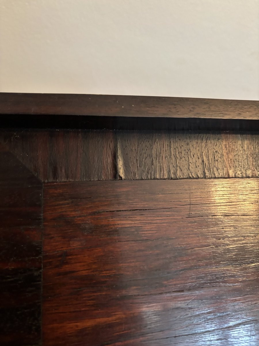 Ancien petit plateau de table art deco en ebene de macassar vers 1930-photo-4