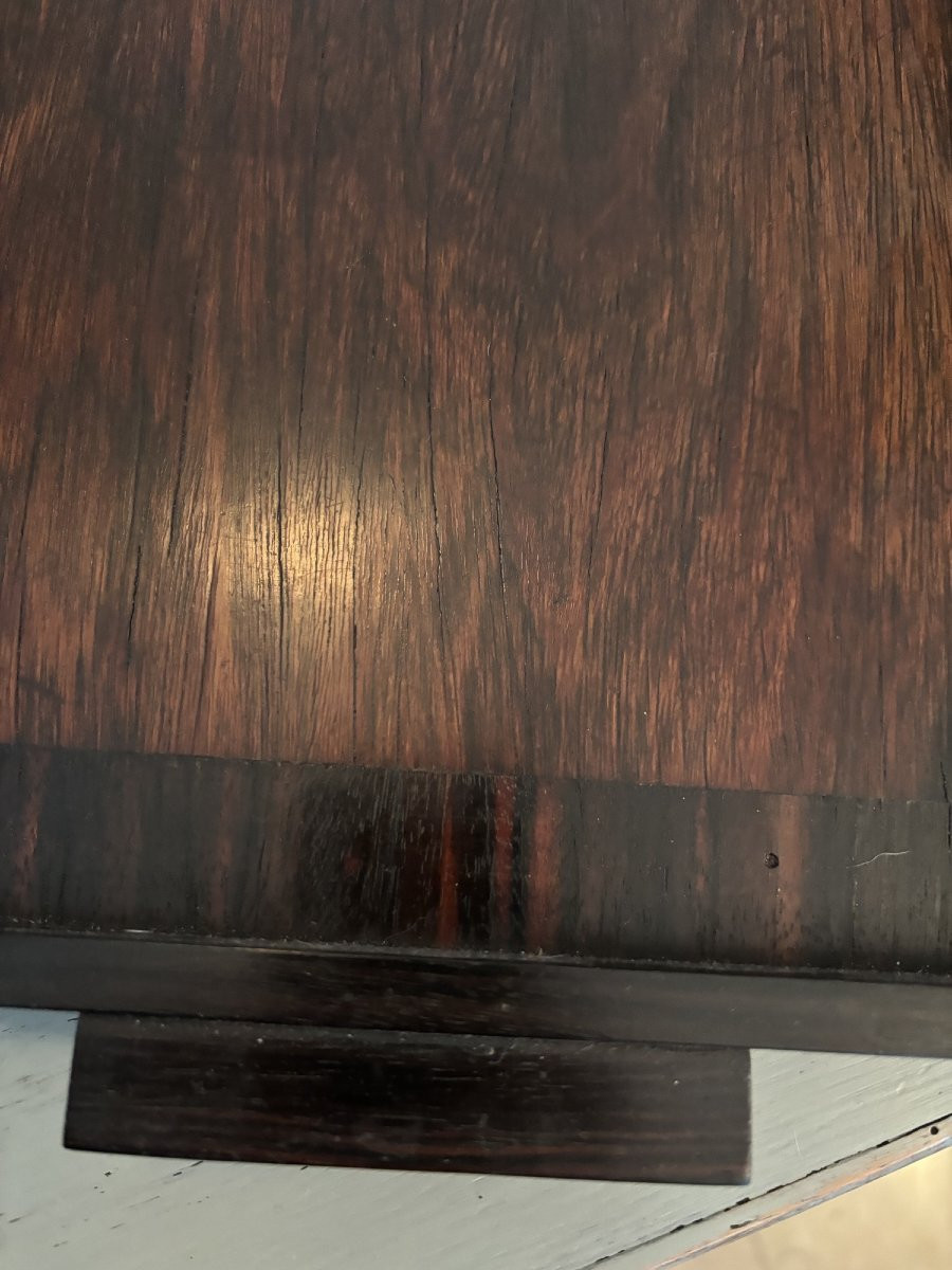 Ancien petit plateau de table art deco en ebene de macassar vers 1930-photo-5