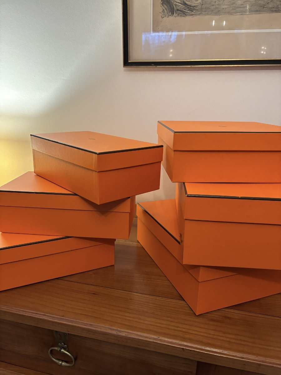 Lot de 6 boites Hermes en carton epoque XX eme en bon état-photo-4