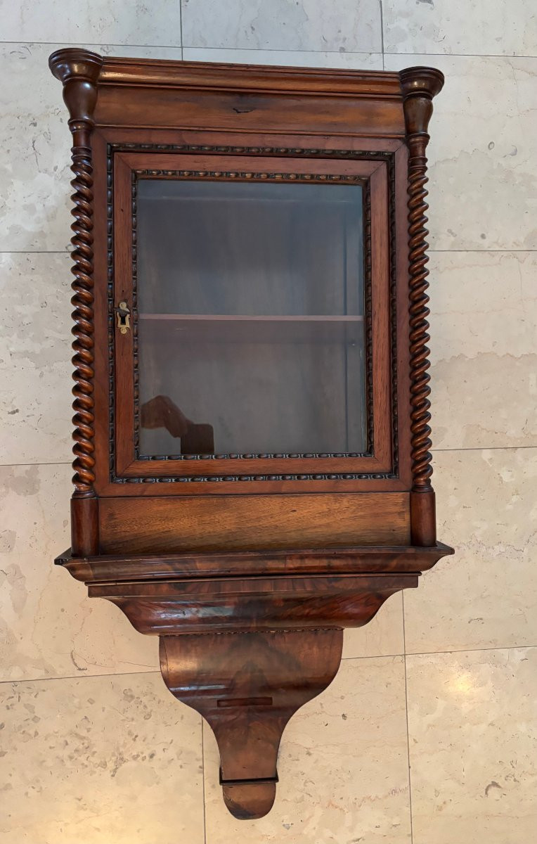 rarissime étagere murale anglaise en acajou sur son support XIX eme siècle meuble metier-photo-2