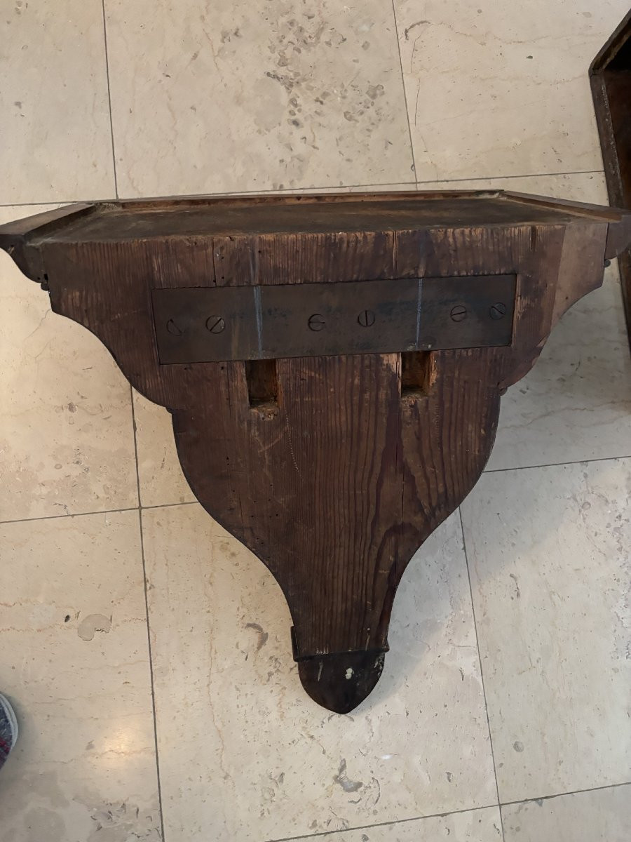 rarissime étagere murale anglaise en acajou sur son support XIX eme siècle meuble metier-photo-4