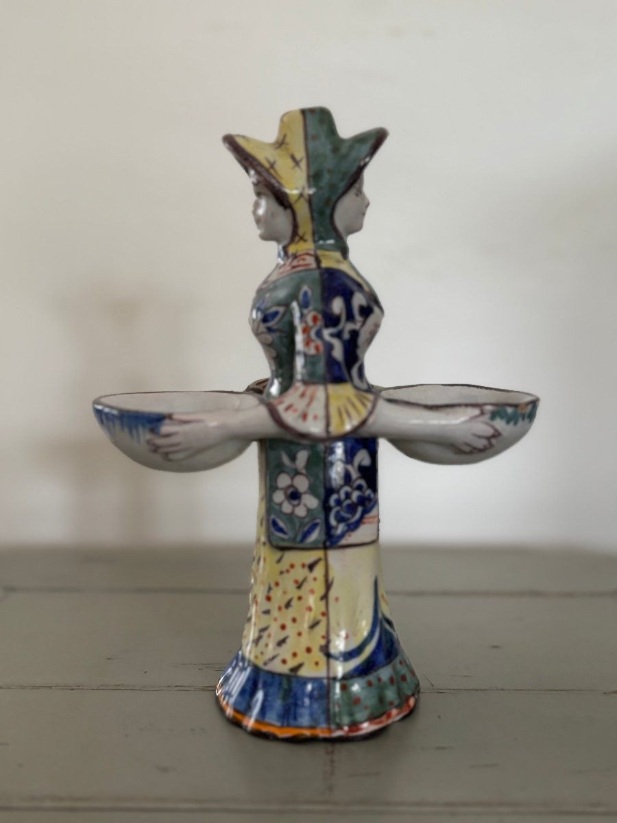 Ancienne salière de table en faience epoque XIX eme siecle desvres rouen faïence  Mg geo martel-photo-4