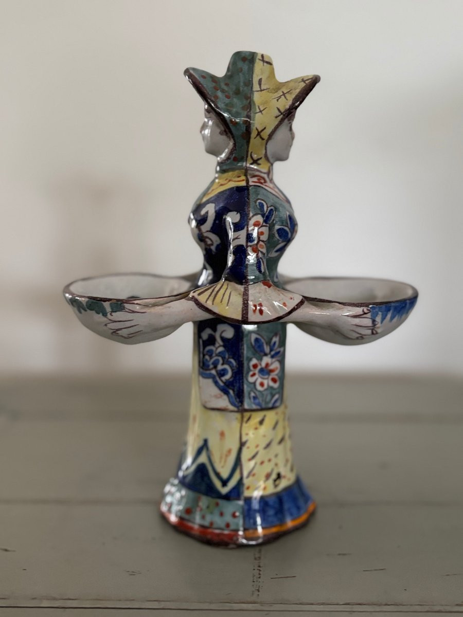 Ancienne salière de table en faience epoque XIX eme siecle desvres rouen faïence  Mg geo martel-photo-5