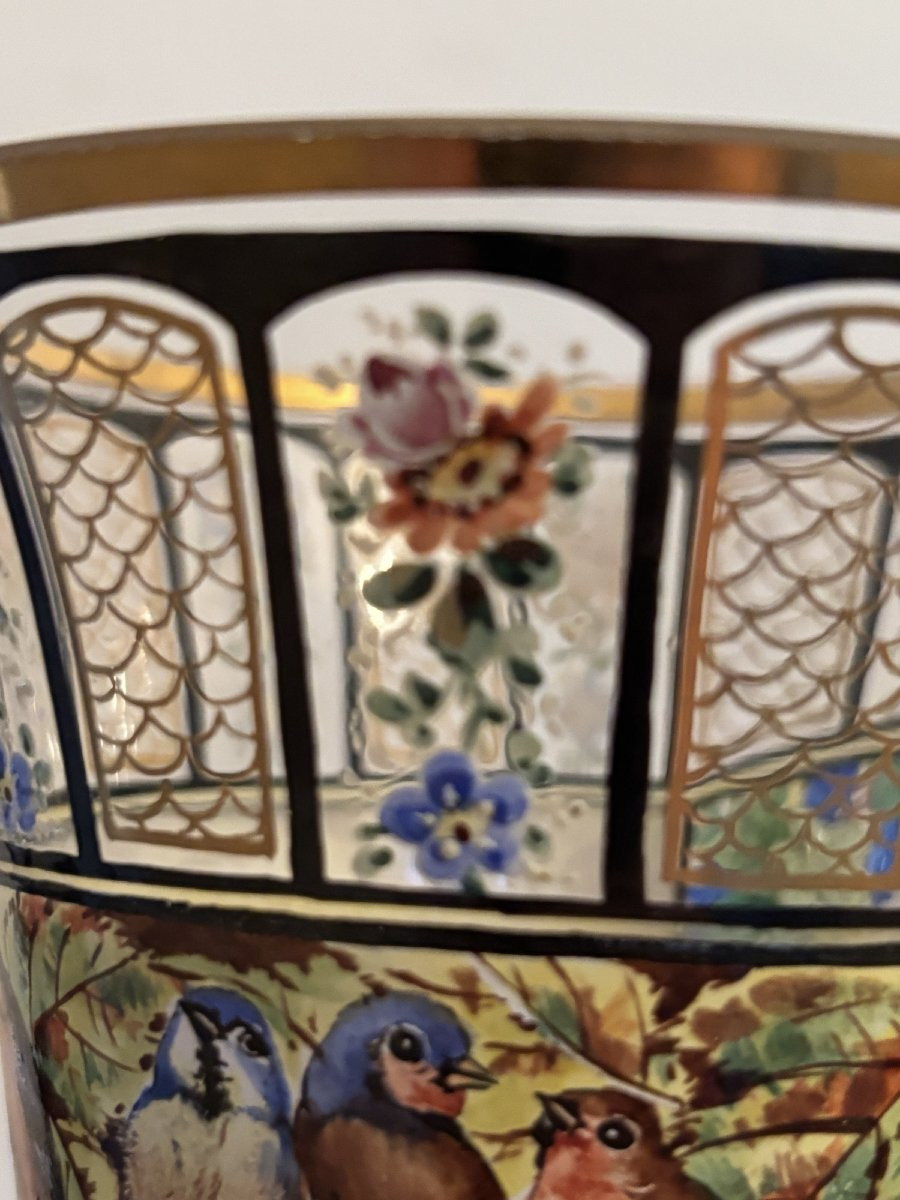 ancien Vase Dlg Julius Muhlhaus, Verre De Boheme, Haida, 1910, Era Daum-photo-3