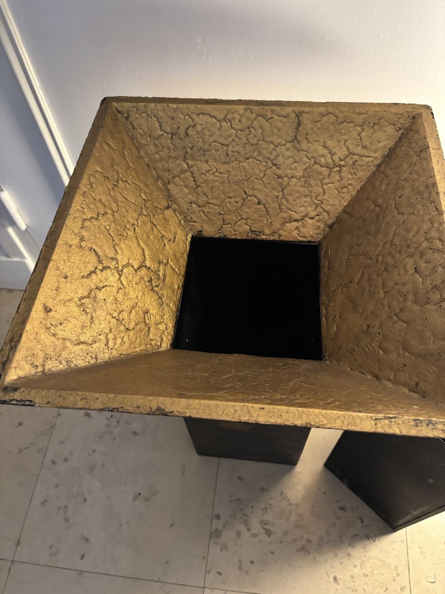 Intéressante jardinière en bois craquelé rehaussé origine Japon Annees 80 vintage chic-photo-6