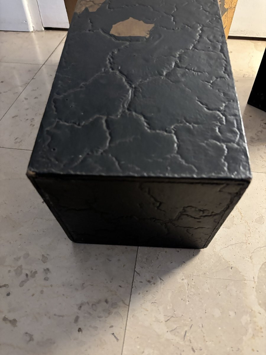 Intéressante jardinière en bois craquelé rehaussé origine Japon Annees 80 vintage chic-photo-7