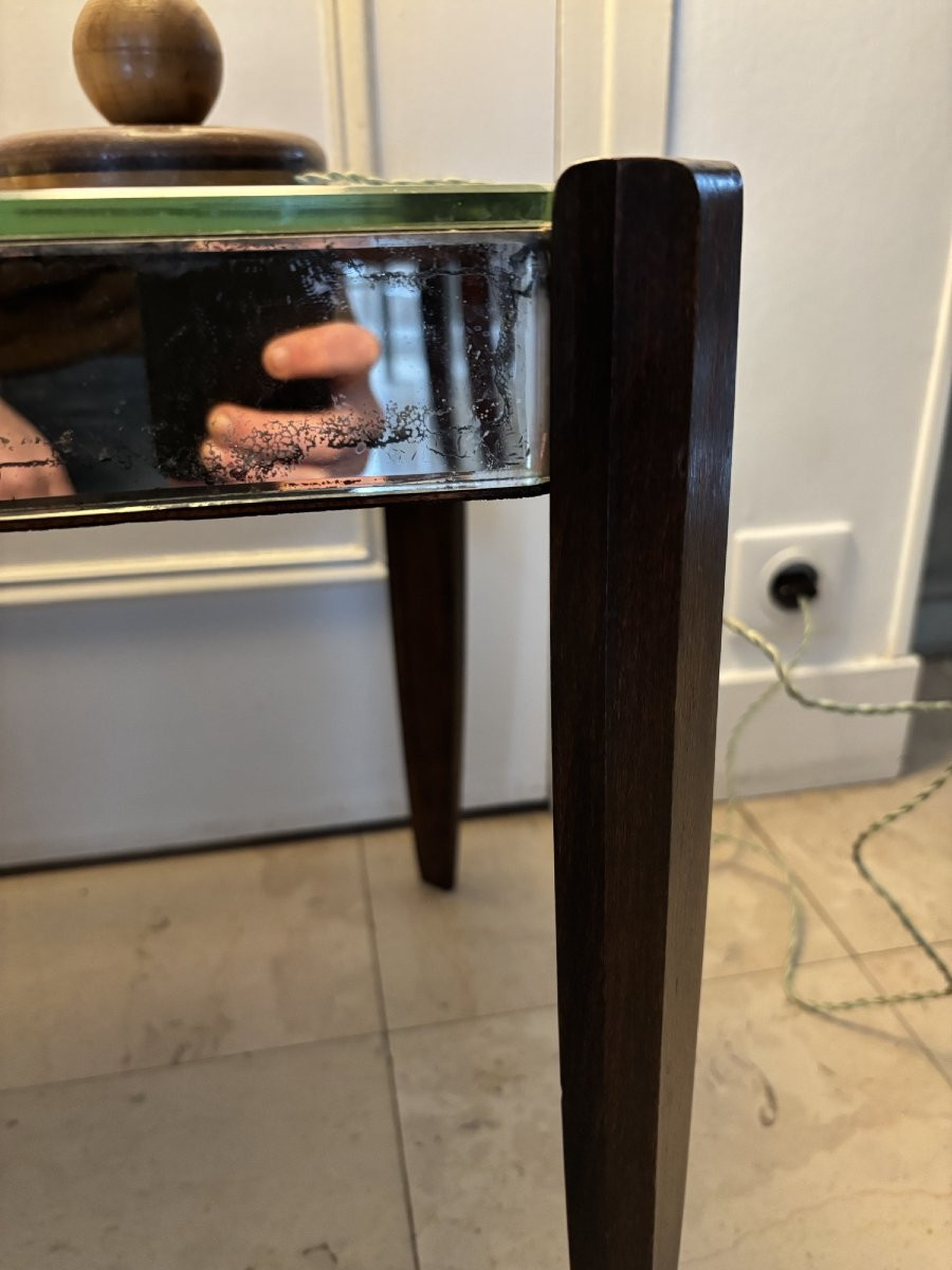 Ancienne table basse salon art déco en miroir vers 1930 -photo-4