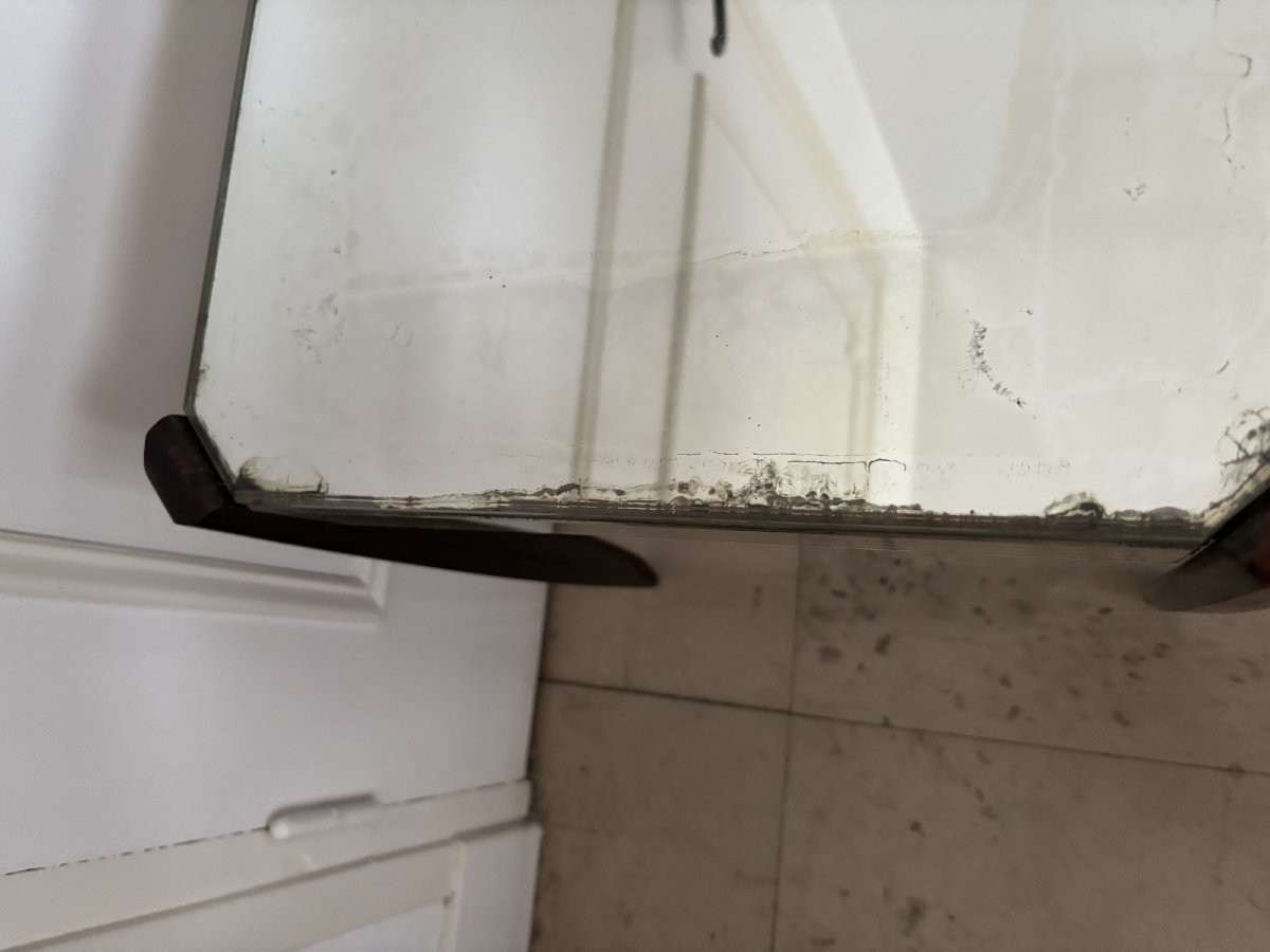 Ancienne table basse salon art déco en miroir vers 1930 -photo-3