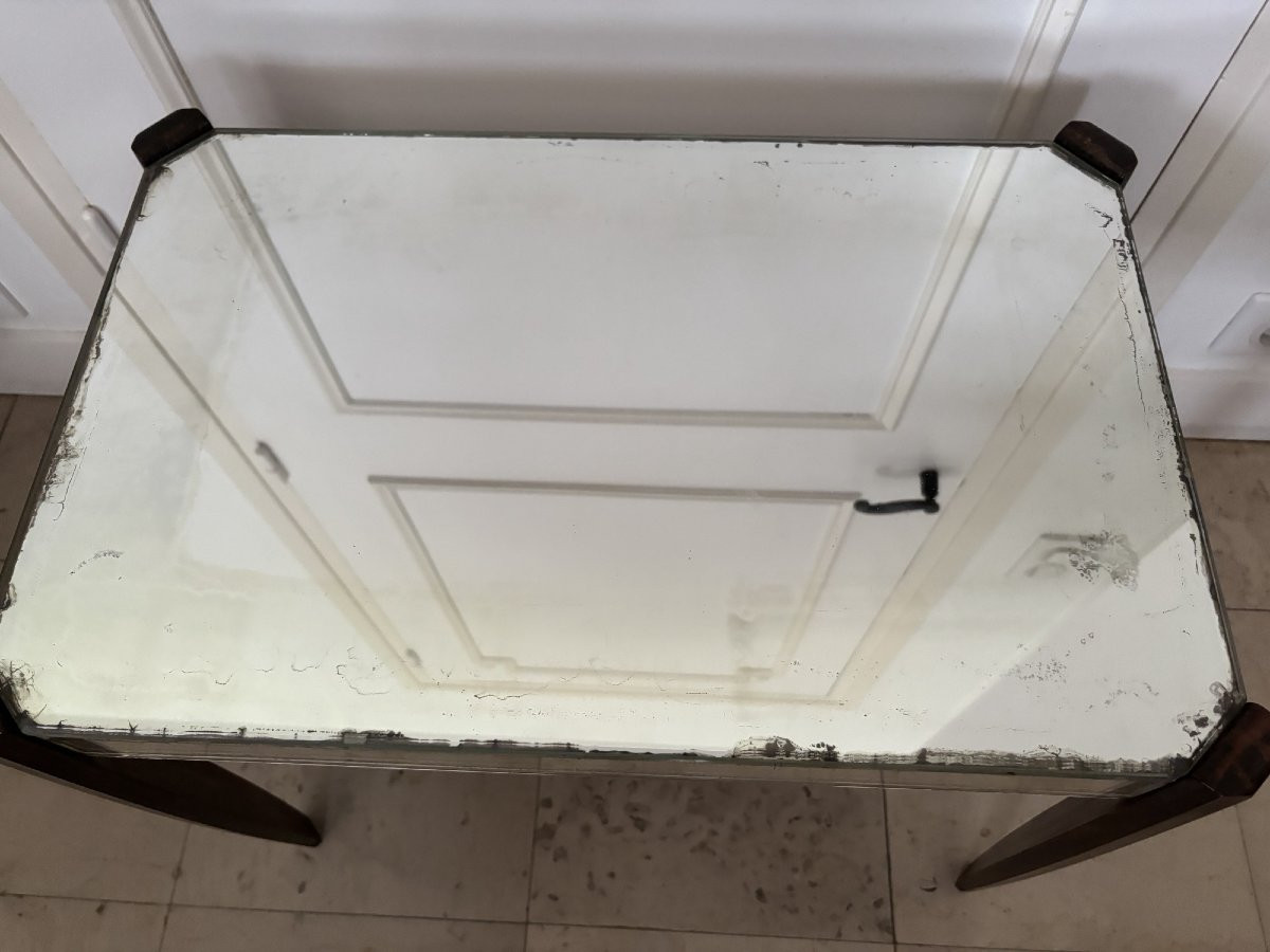 Ancienne table basse salon art déco en miroir vers 1930 -photo-8