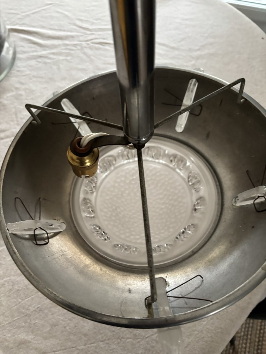 Antique Small Ezan Modernist Frosted Glass Ceiling Light, Art Deco Style, Circa 1930-photo-4