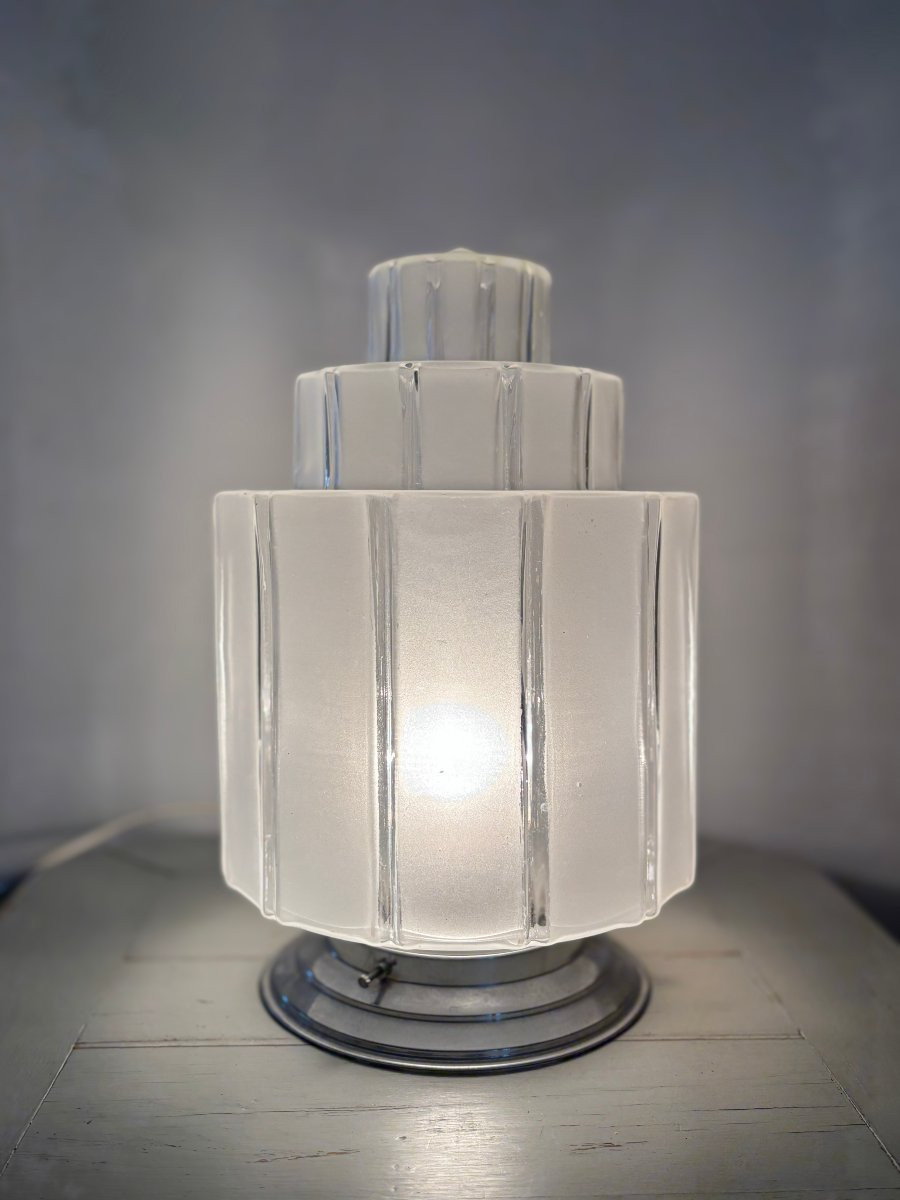 Vintage Table Lamp Known As Skyscraper Or Art Deco Skyscraper Building Lamp, Circa 1930, Ceiling Light-photo-2