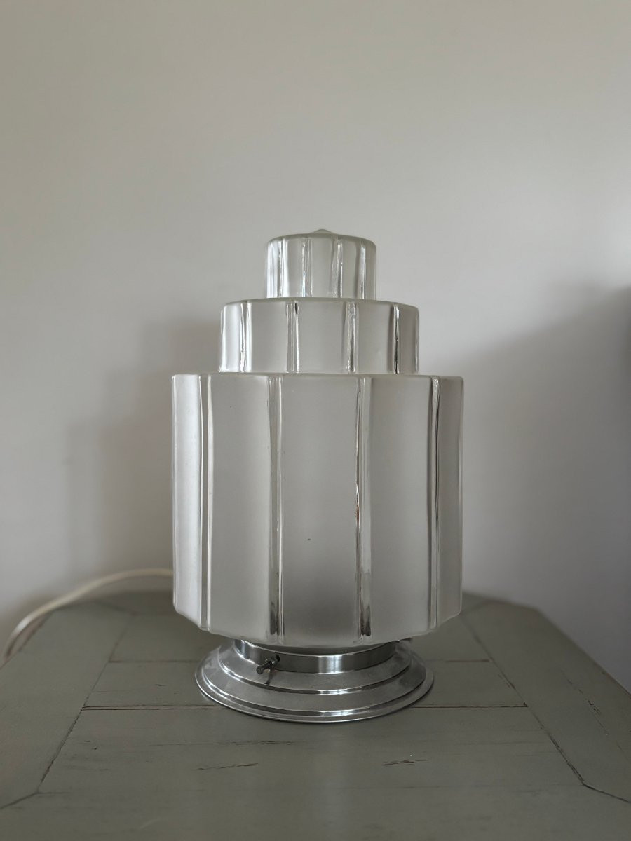 Vintage Table Lamp Known As Skyscraper Or Art Deco Skyscraper Building Lamp, Circa 1930, Ceiling Light-photo-3