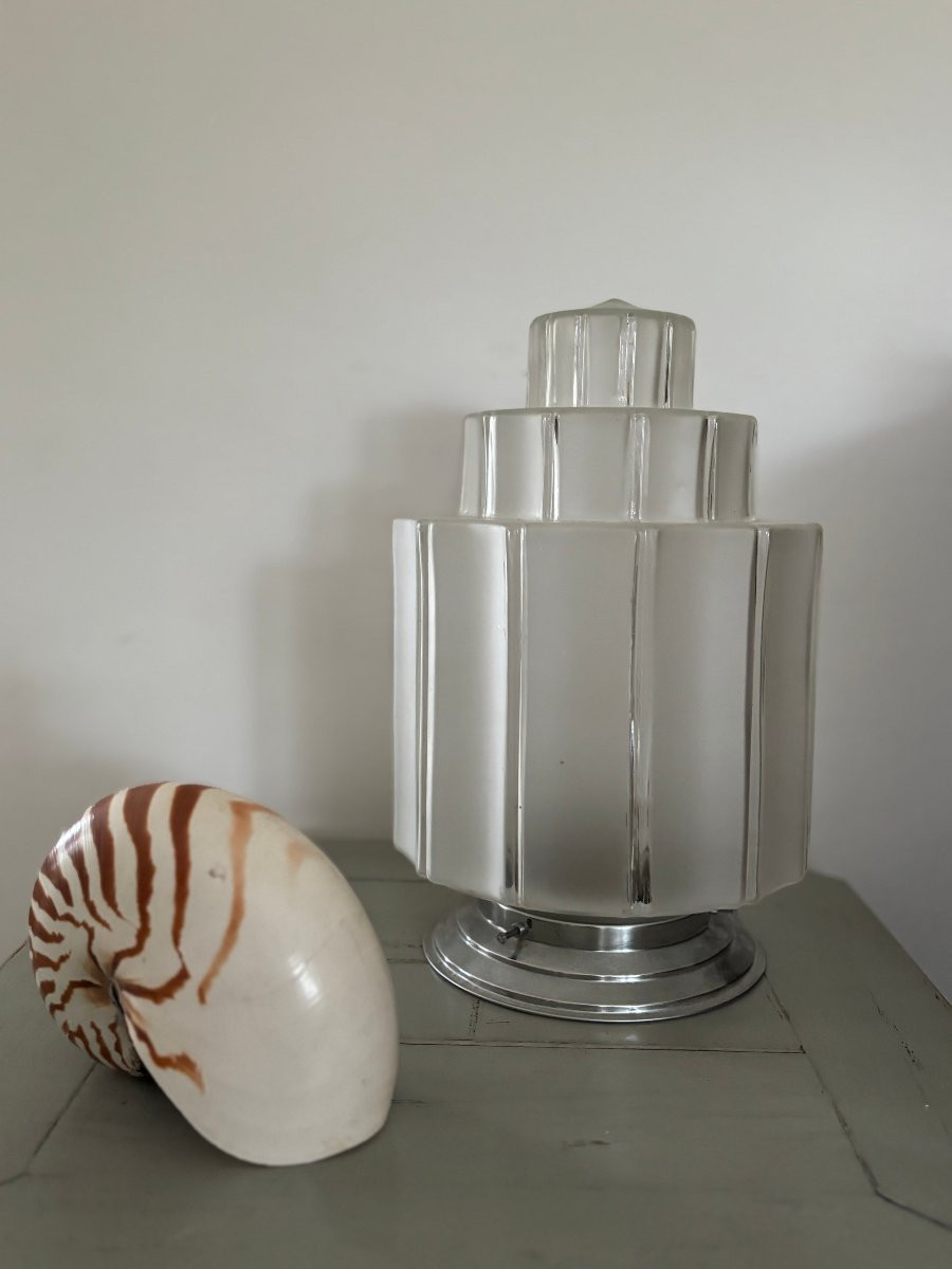 Vintage Table Lamp Known As Skyscraper Or Art Deco Skyscraper Building Lamp, Circa 1930, Ceiling Light-photo-4