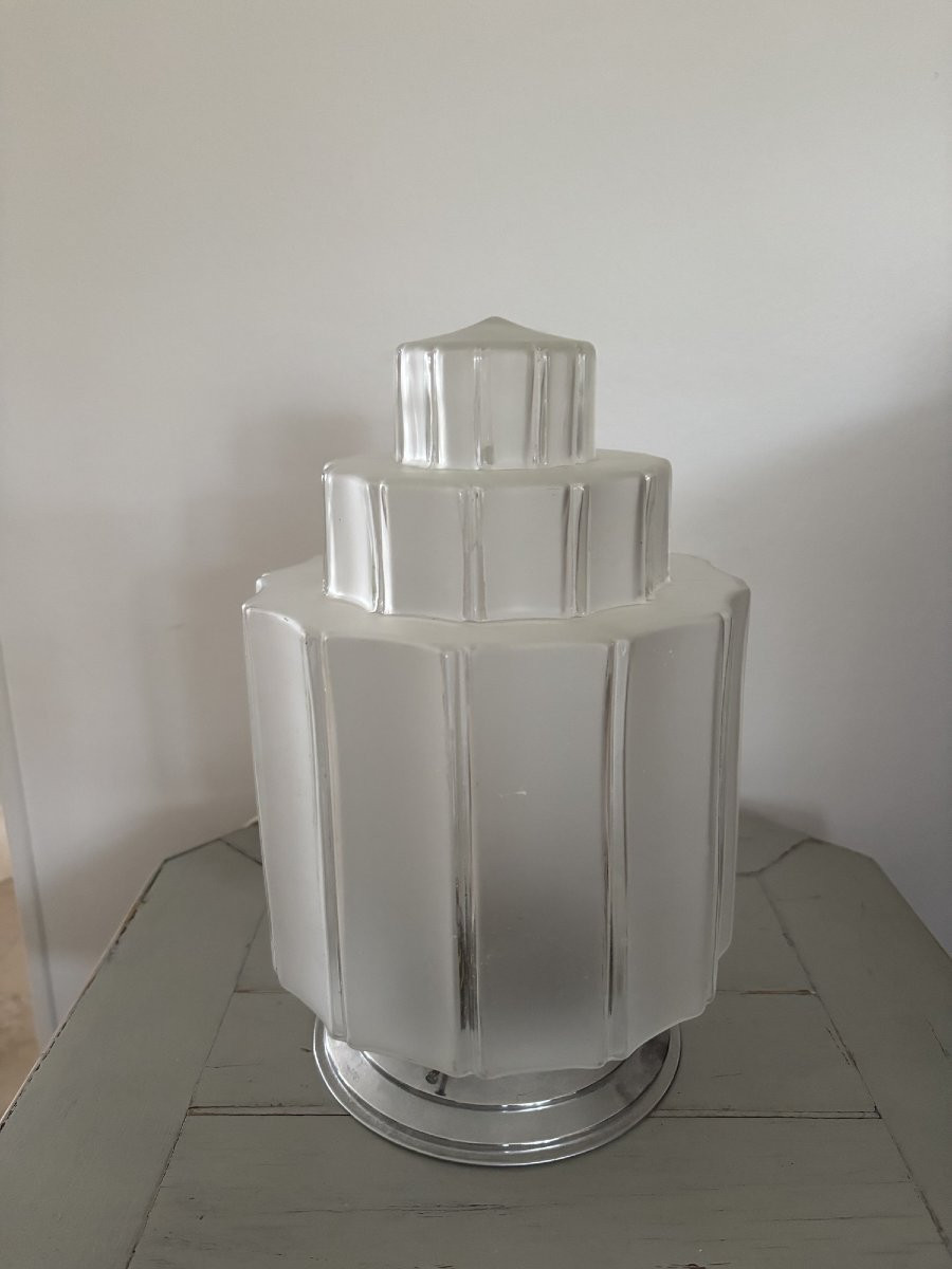 Vintage Table Lamp Known As Skyscraper Or Art Deco Skyscraper Building Lamp, Circa 1930, Ceiling Light-photo-2