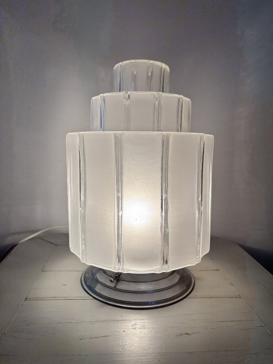 Vintage Table Lamp Known As Skyscraper Or Art Deco Skyscraper Building Lamp, Circa 1930, Ceiling Light-photo-6