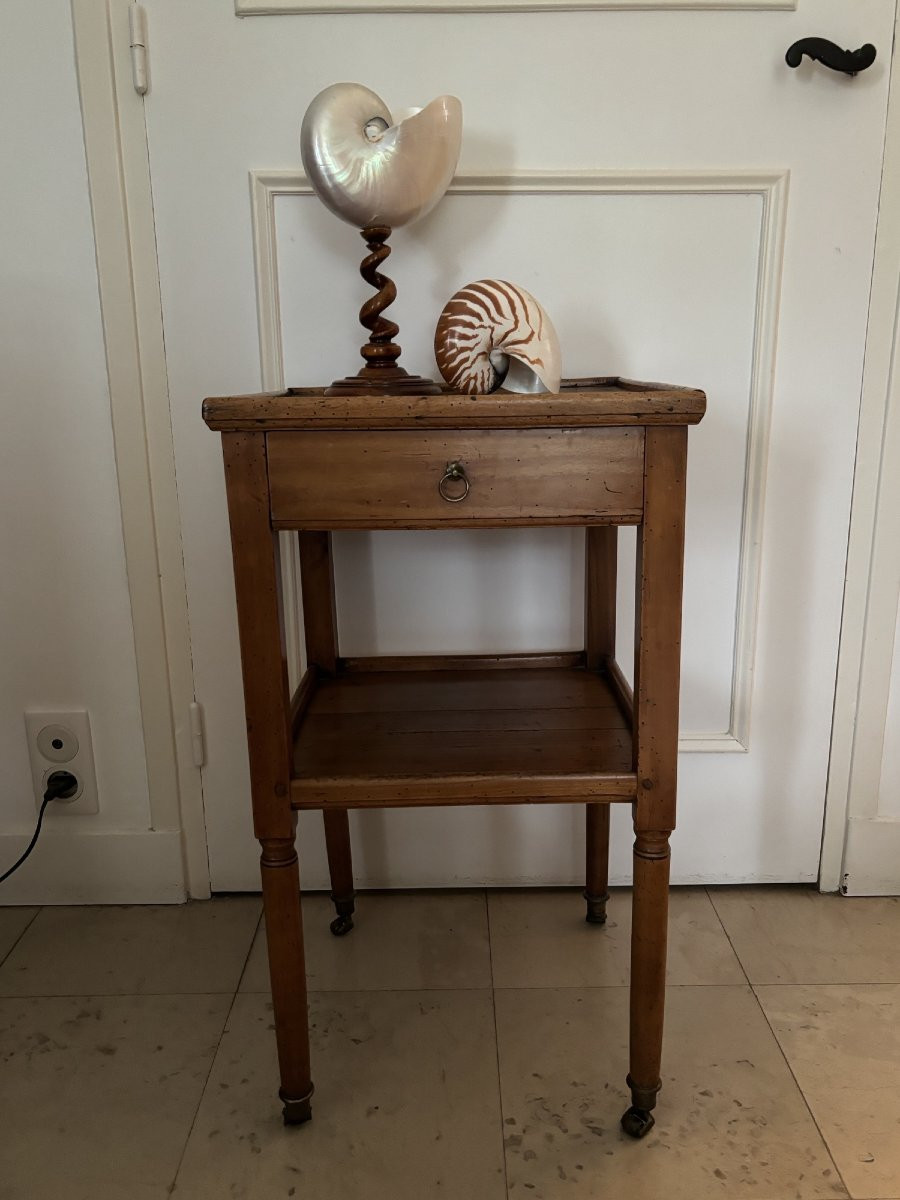 Ancienne petite table volante en bois fruitier Directoire  epoque XIX eme siécle-photo-2