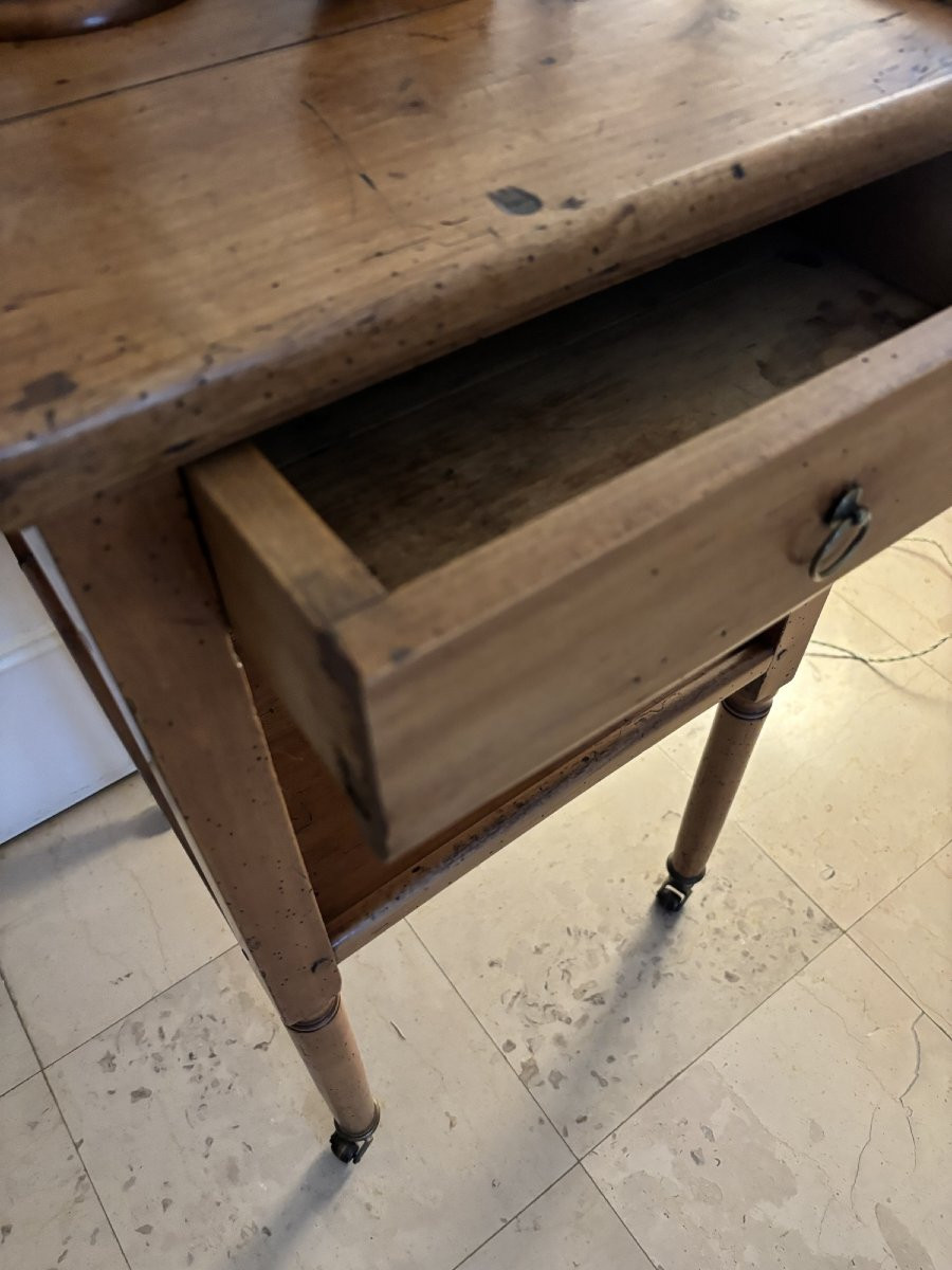 Ancienne petite table volante en bois fruitier Directoire  epoque XIX eme siécle-photo-2