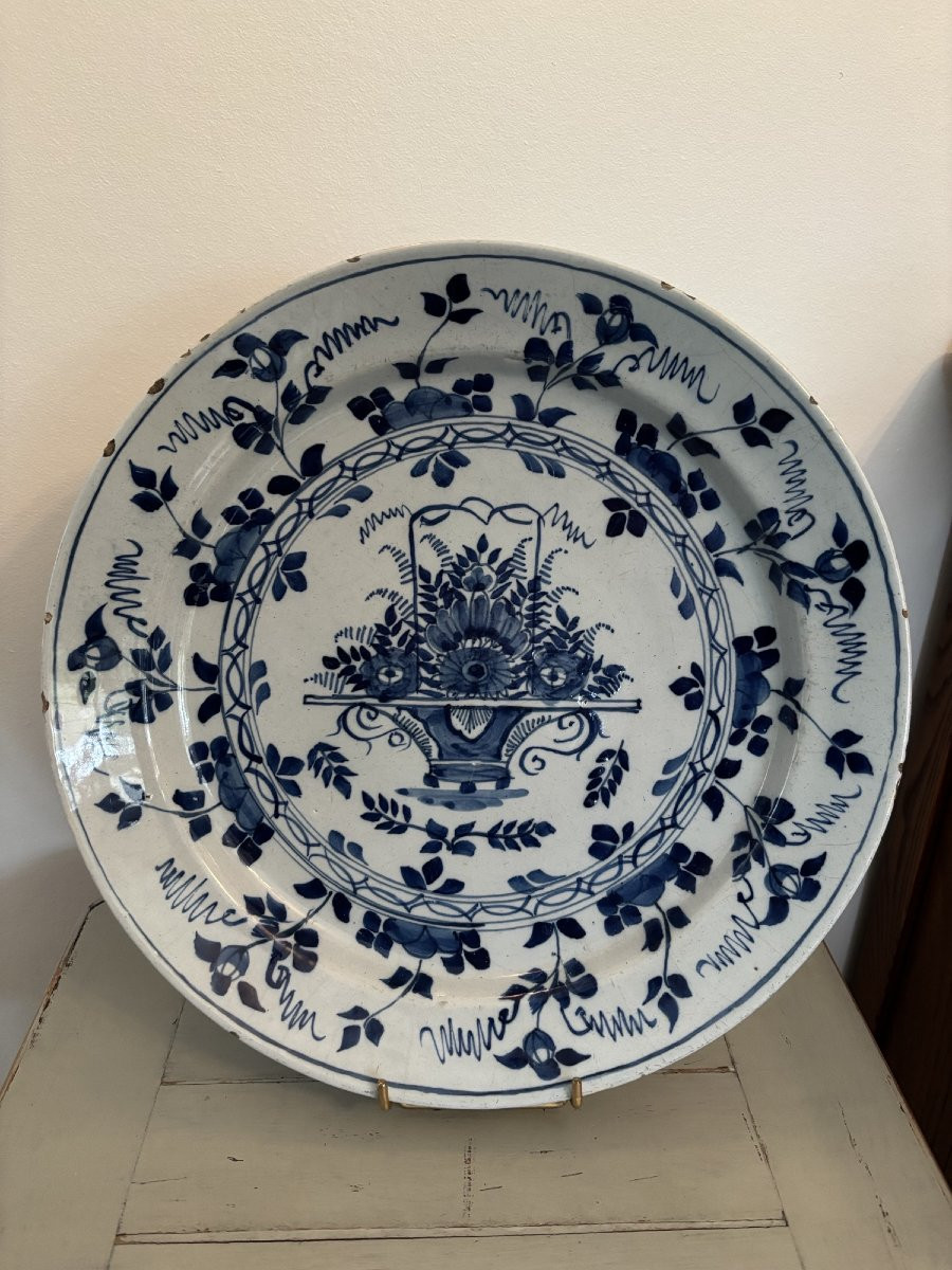 Ancien et grand plat en faience de Delft fin XVII début XVIII eme siècle faïence ancienne-photo-2