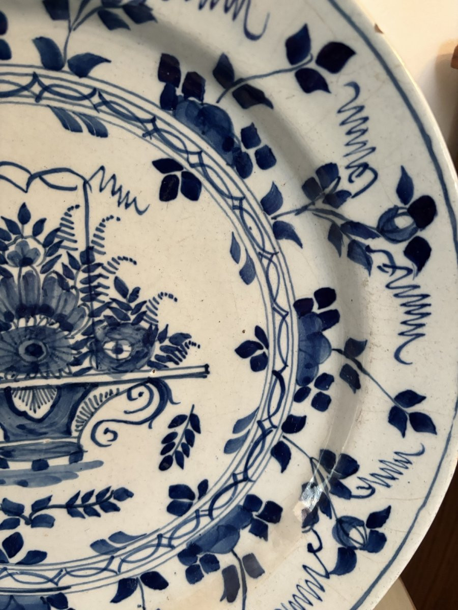 Ancien et grand plat en faience de Delft fin XVII début XVIII eme siècle faïence ancienne-photo-4
