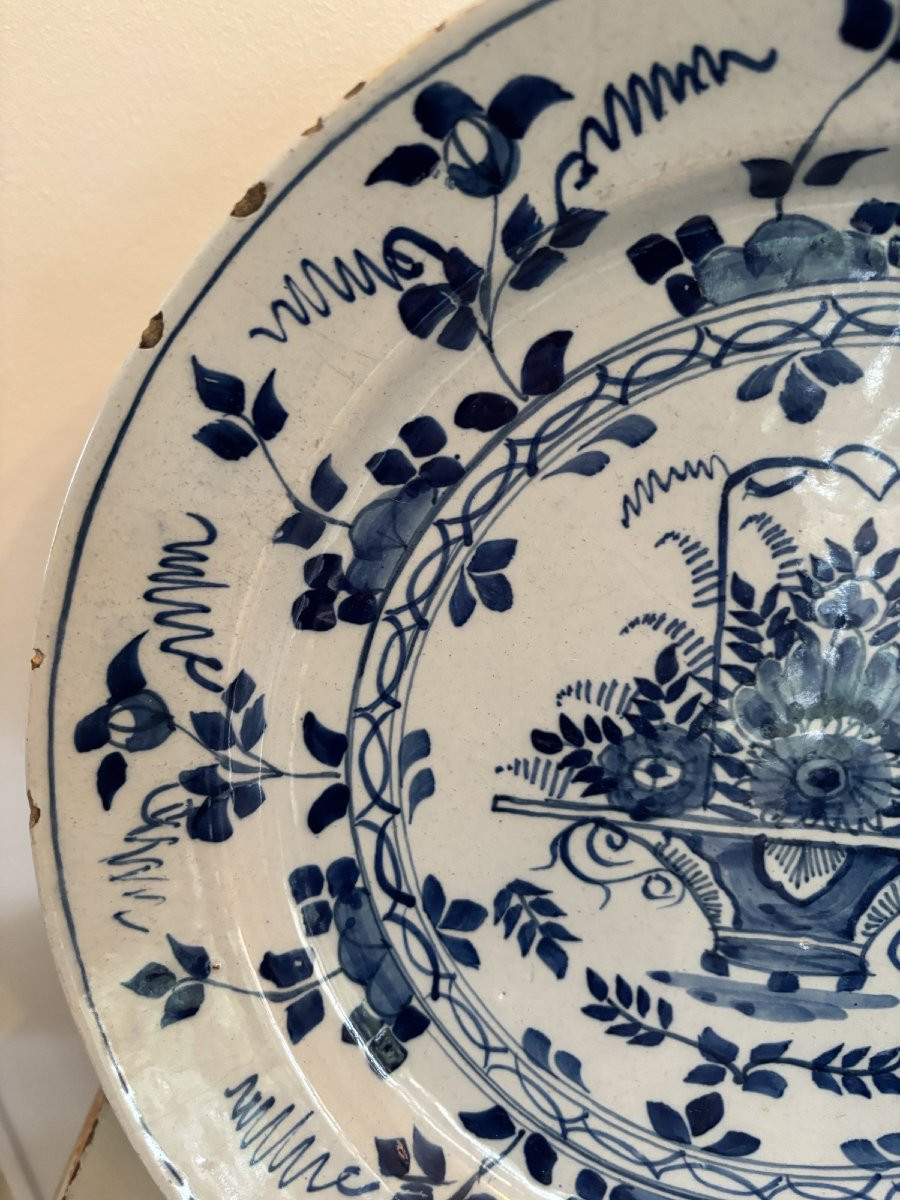 Ancien et grand plat en faience de Delft fin XVII début XVIII eme siècle faïence ancienne-photo-4