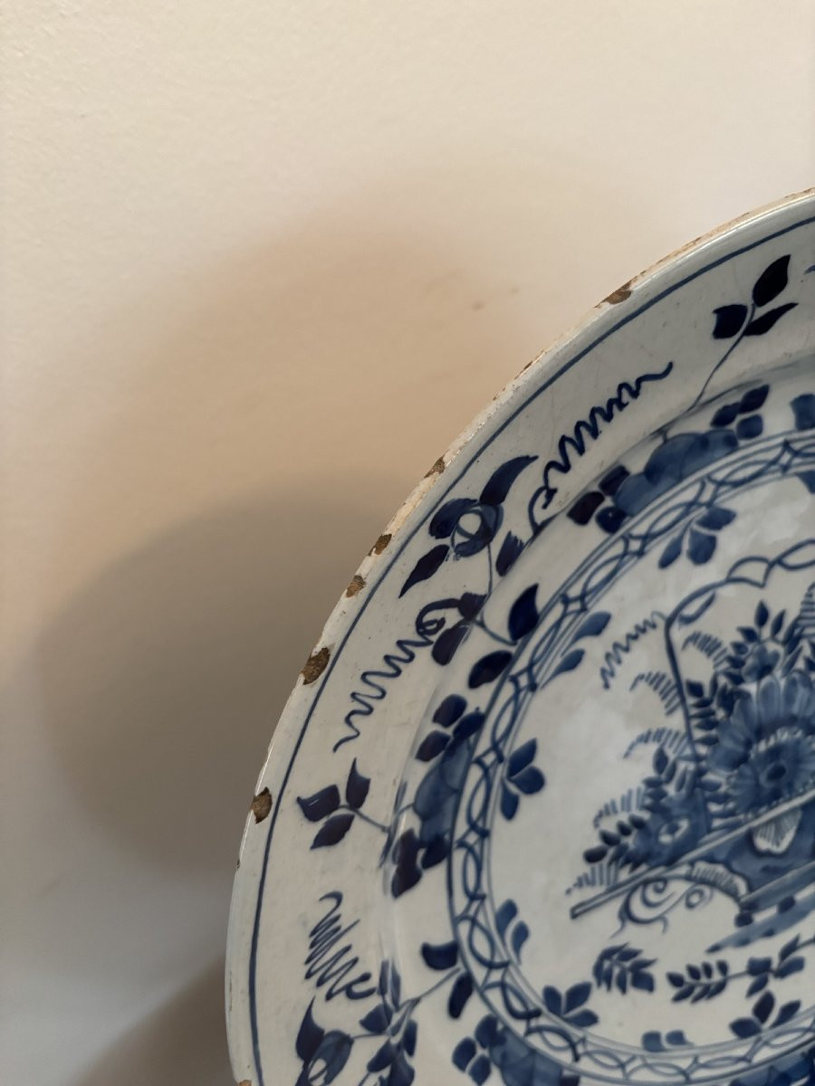 Ancien et grand plat en faience de Delft fin XVII début XVIII eme siècle faïence ancienne-photo-5