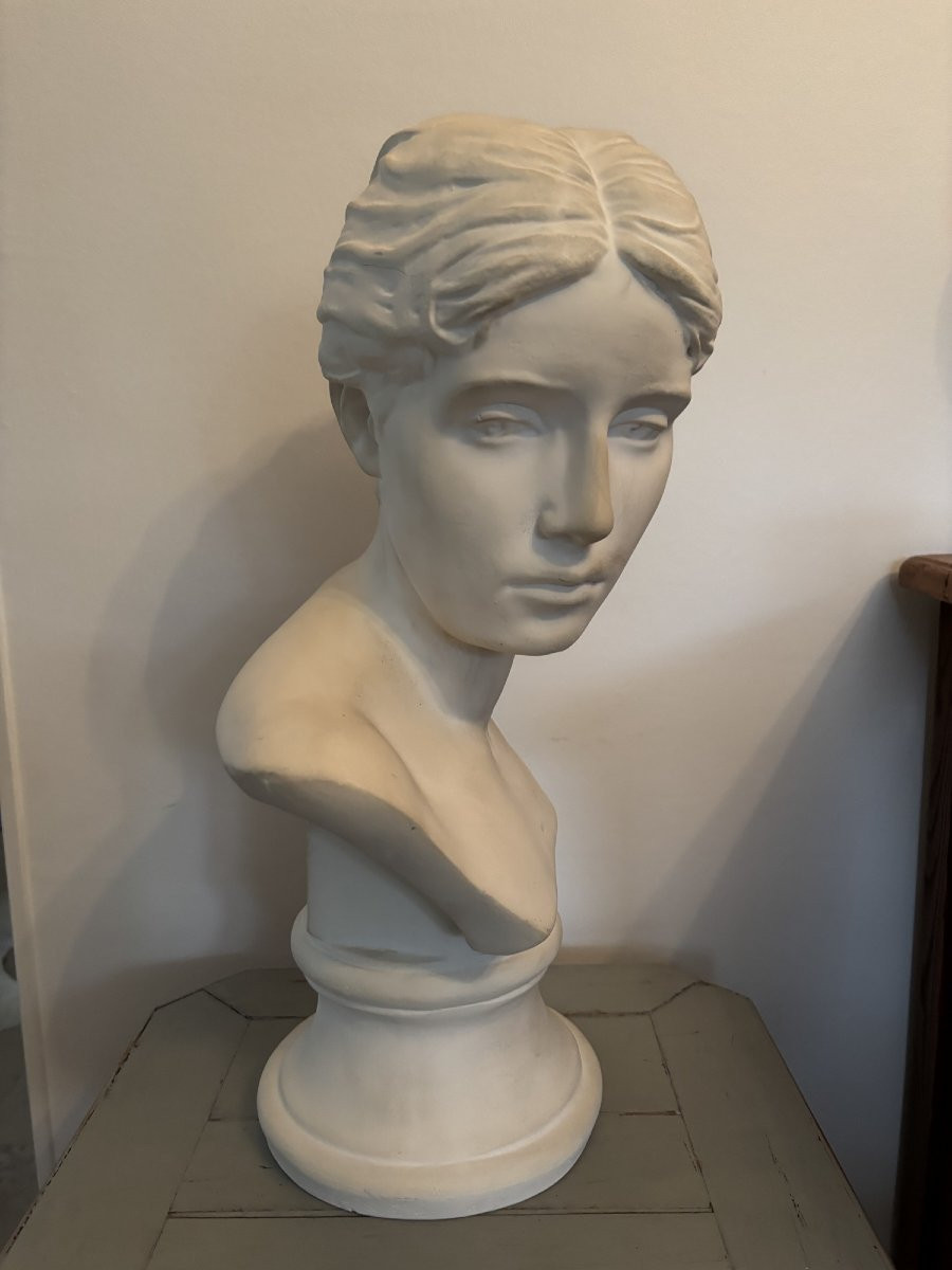 ancien Buste à l'antique en platre XX eme siècle plâtre parfait état-photo-2