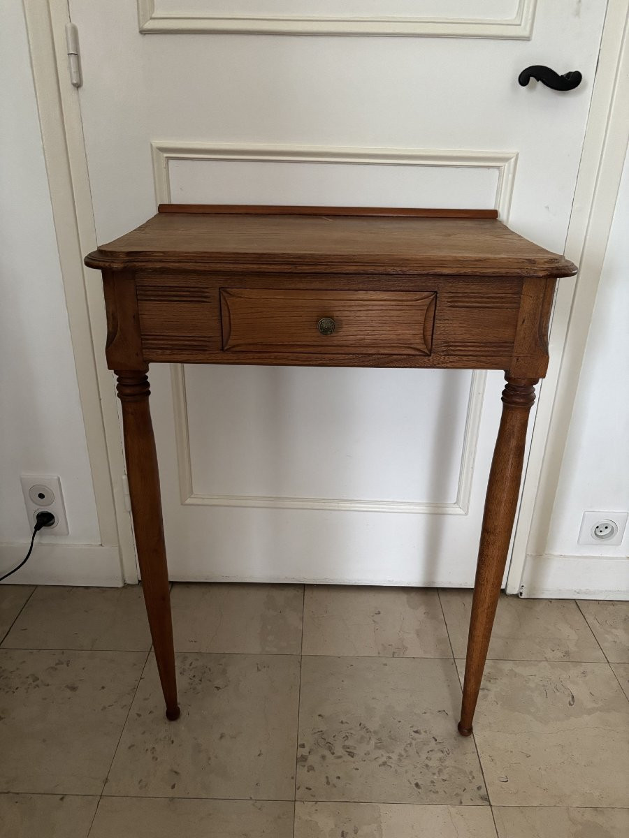 Ancienne paire de consoles murales meuble de métier coiffeur vers 195O art deco chevet -photo-2