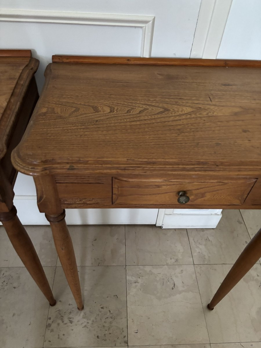 Ancienne paire de consoles murales meuble de métier coiffeur vers 195O art deco chevet -photo-2