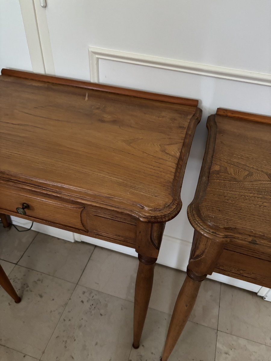 Ancienne paire de consoles murales meuble de métier coiffeur vers 195O art deco chevet -photo-3