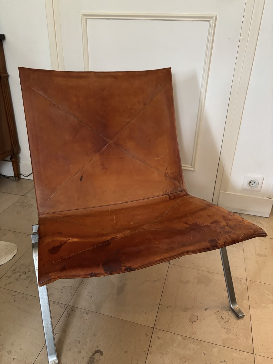 fauteuil 2 Poul Kjaerholm (1929-1980), ancienne chauffeuses modèle PK22 à restaurer vintage 