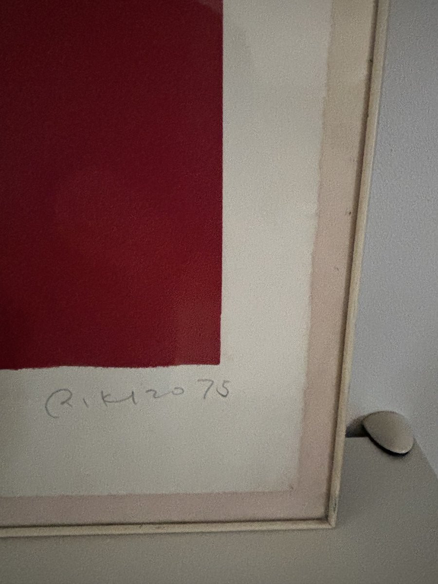 Rikizo , ancienne serigraphie / lithographie vers 1975 soleil levant vintage Japon Paris Tokyo-photo-4