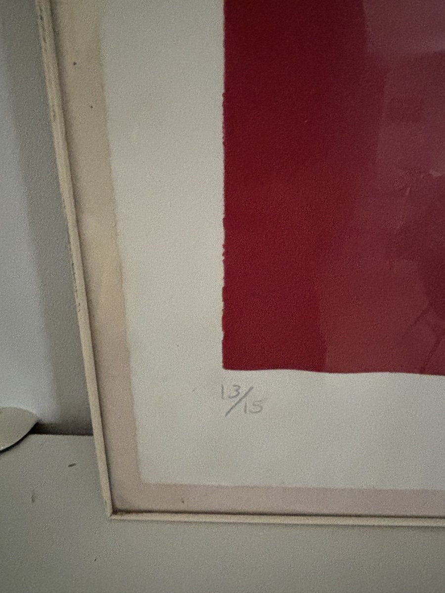 Rikizo , ancienne serigraphie / lithographie vers 1975 soleil levant vintage Japon Paris Tokyo-photo-3