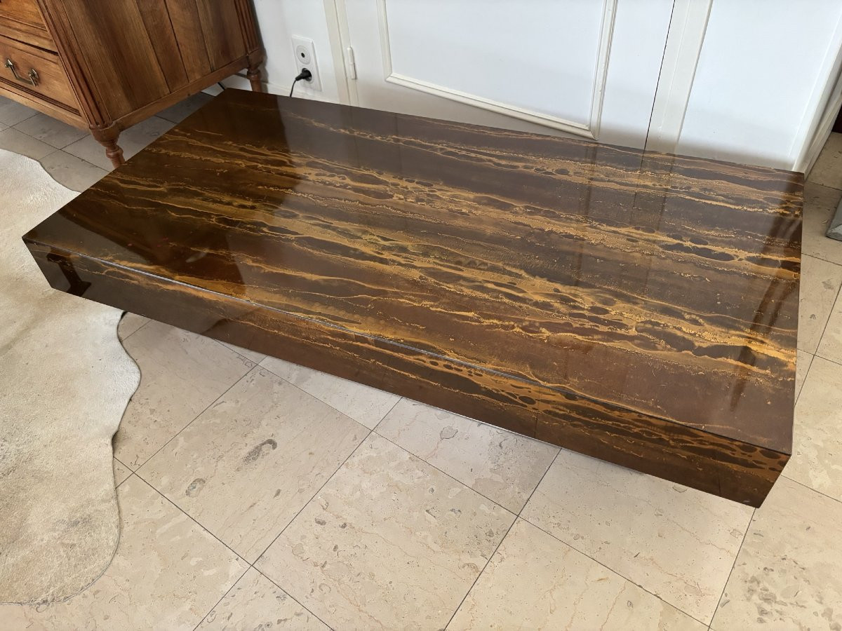 ancienne table basse vintage des années 1970 dite Eruption solaire Lefevre Roset roche bobois -photo-2