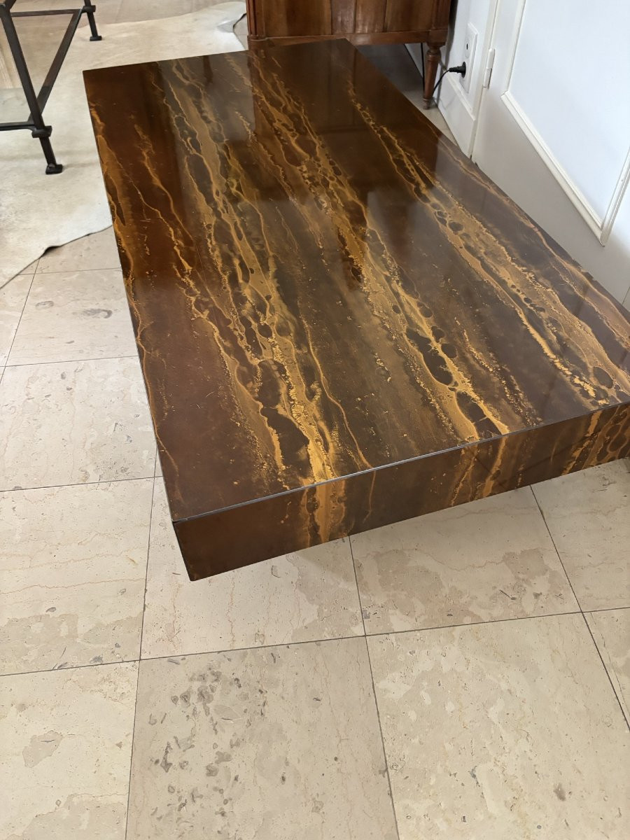 ancienne table basse vintage des années 1970 dite Eruption solaire Lefevre Roset roche bobois -photo-1