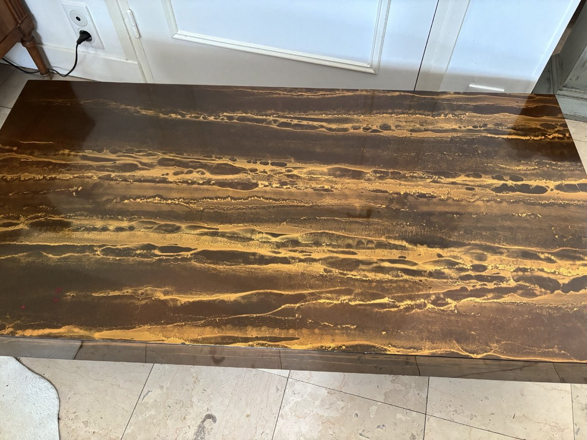 ancienne table basse vintage des années 1970 dite Eruption solaire Lefevre Roset roche bobois -photo-6