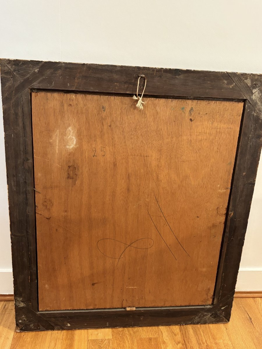 Le chemin par Edouard Lefort-Magniez ancien tableau impressionniste debut XX eme huile sur bois-photo-6