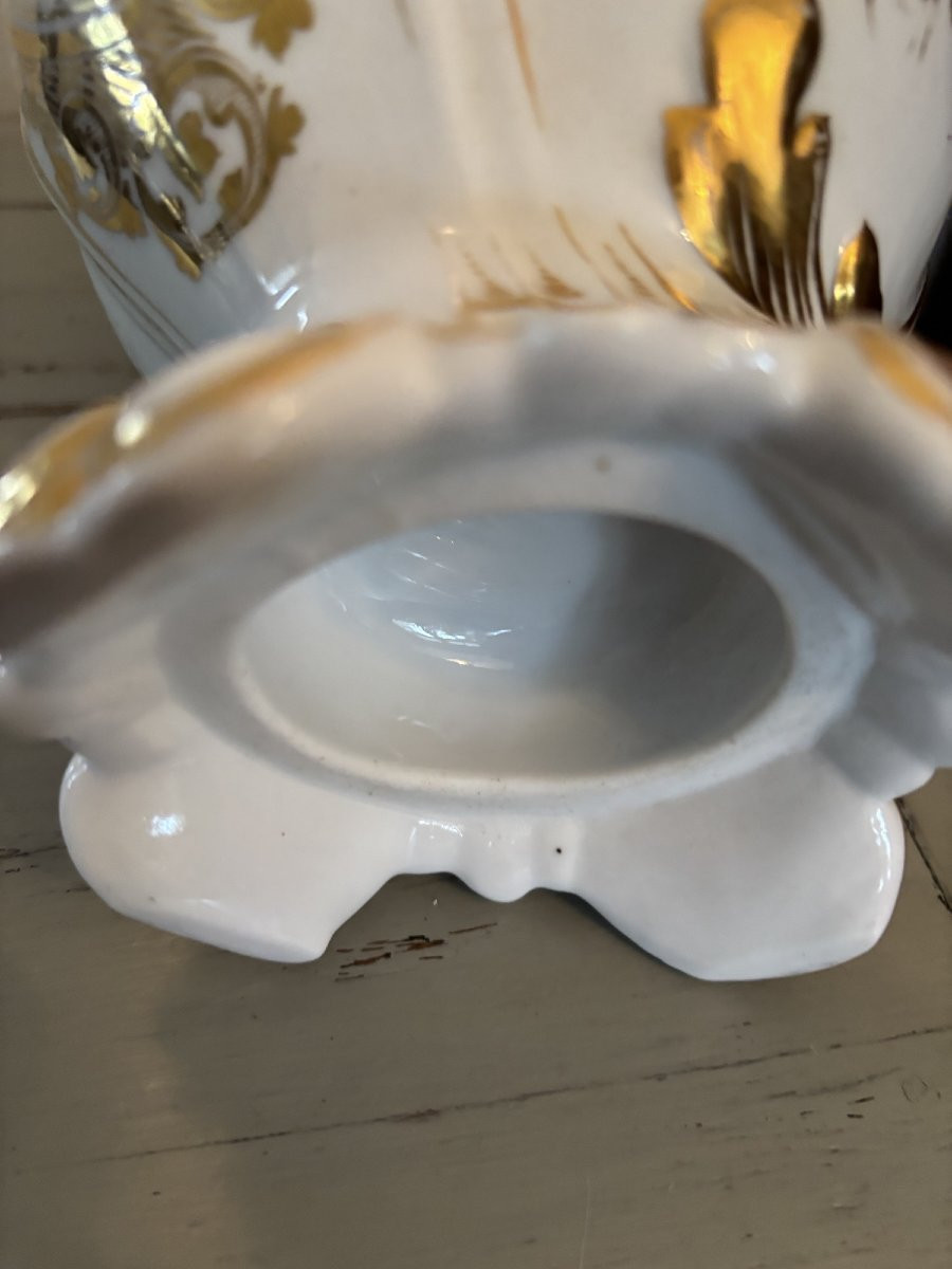 Antique Openwork Porcelain Jug And Basin From Paris, Circa 1850, 19th Century-photo-4