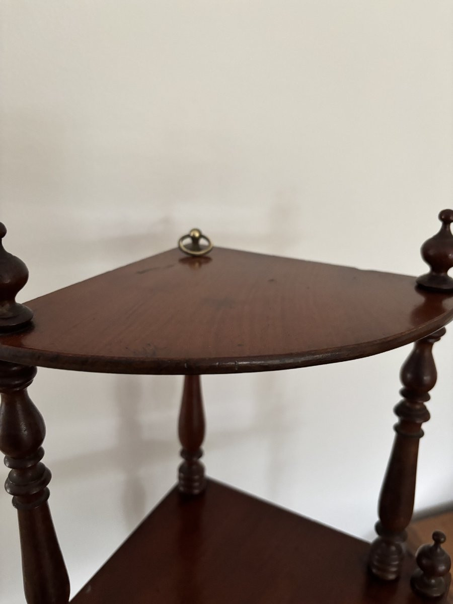 Ancienne étagère d'angle en acajou Napoleon III epoque XIX eme siécle etagere -photo-4