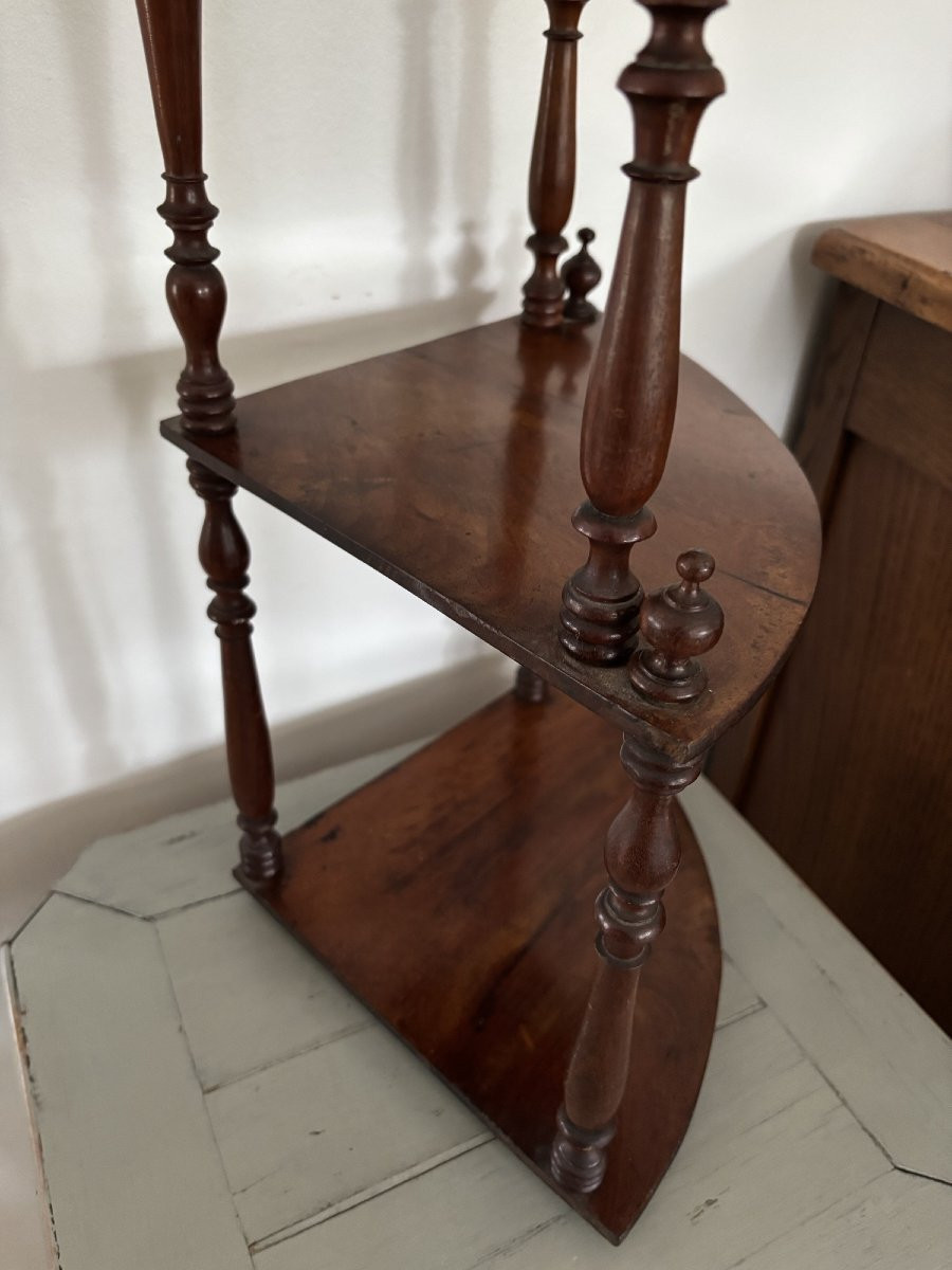 Ancienne étagère d'angle en acajou Napoleon III epoque XIX eme siécle etagere -photo-6