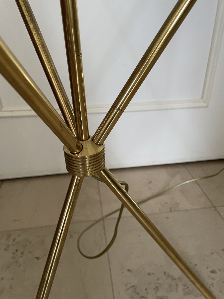 ancien lampadaire Maison Jansen Laiton et verre vintage epoque 1960 1970-photo-2