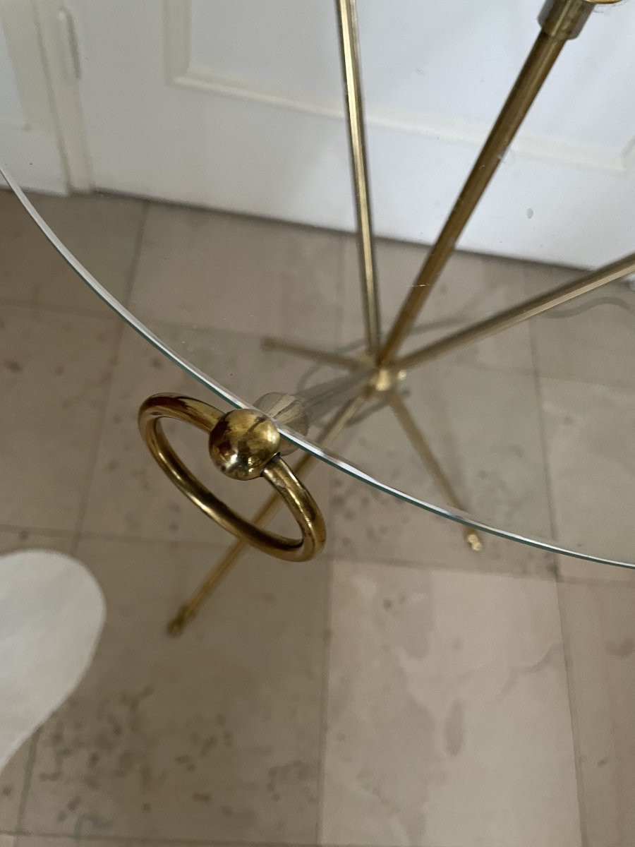 ancien lampadaire Maison Jansen Laiton et verre vintage epoque 1960 1970-photo-2