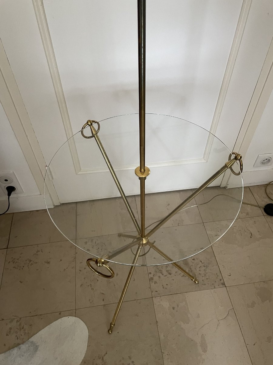 ancien lampadaire Maison Jansen Laiton et verre vintage epoque 1960 1970-photo-4