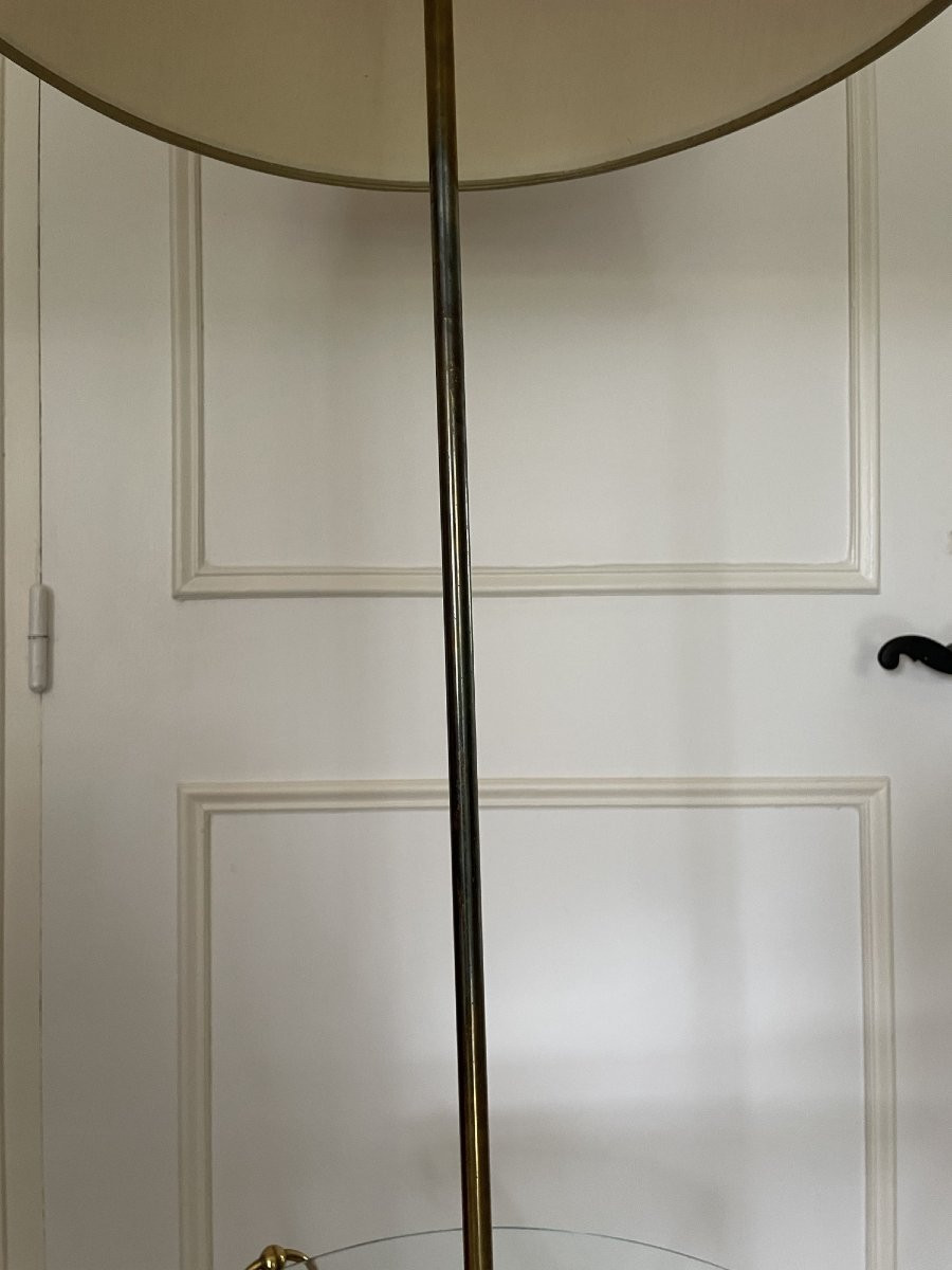 ancien lampadaire Maison Jansen Laiton et verre vintage epoque 1960 1970-photo-8