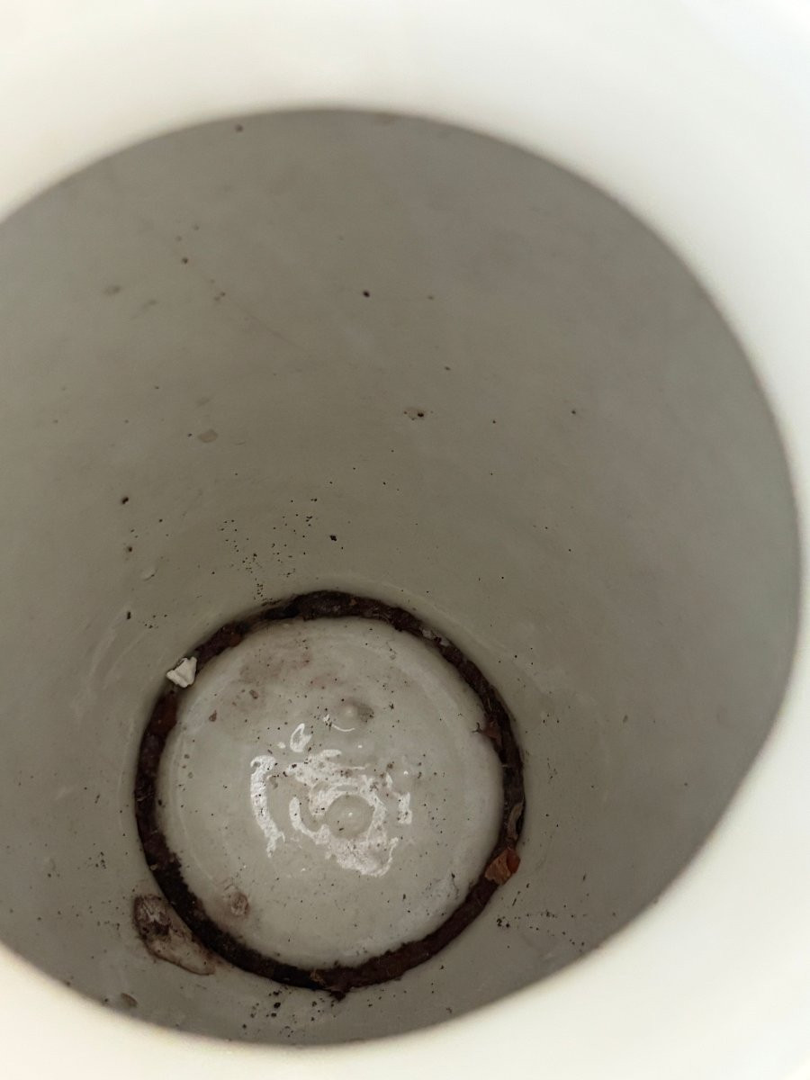 Antique Porcelain Vase, Asian Origin, Circa 1900, Floral Decoration On A Black Background, 37 Cm-photo-5