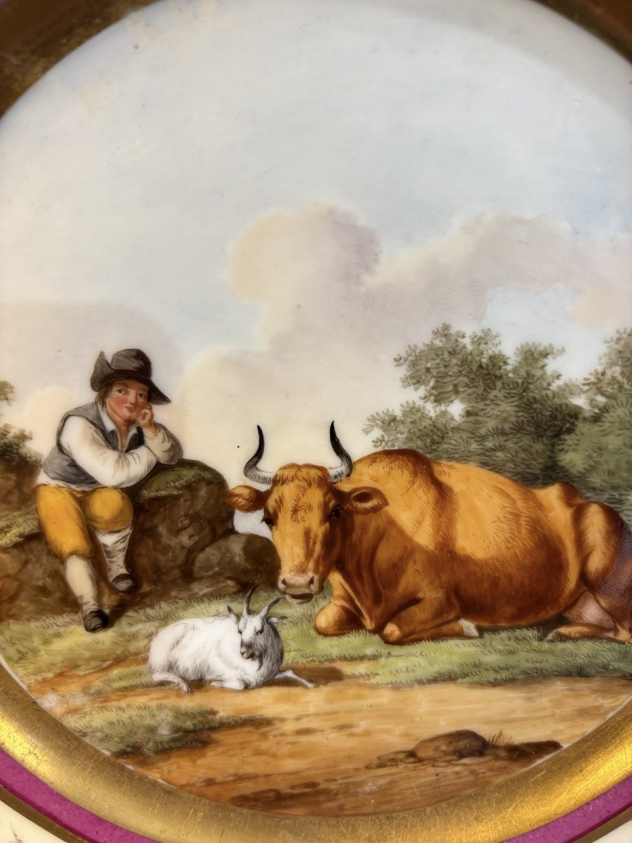 Ancienne assiette en porcelaine de Paris Lebon & Halley - empire consulat num 2-photo-3