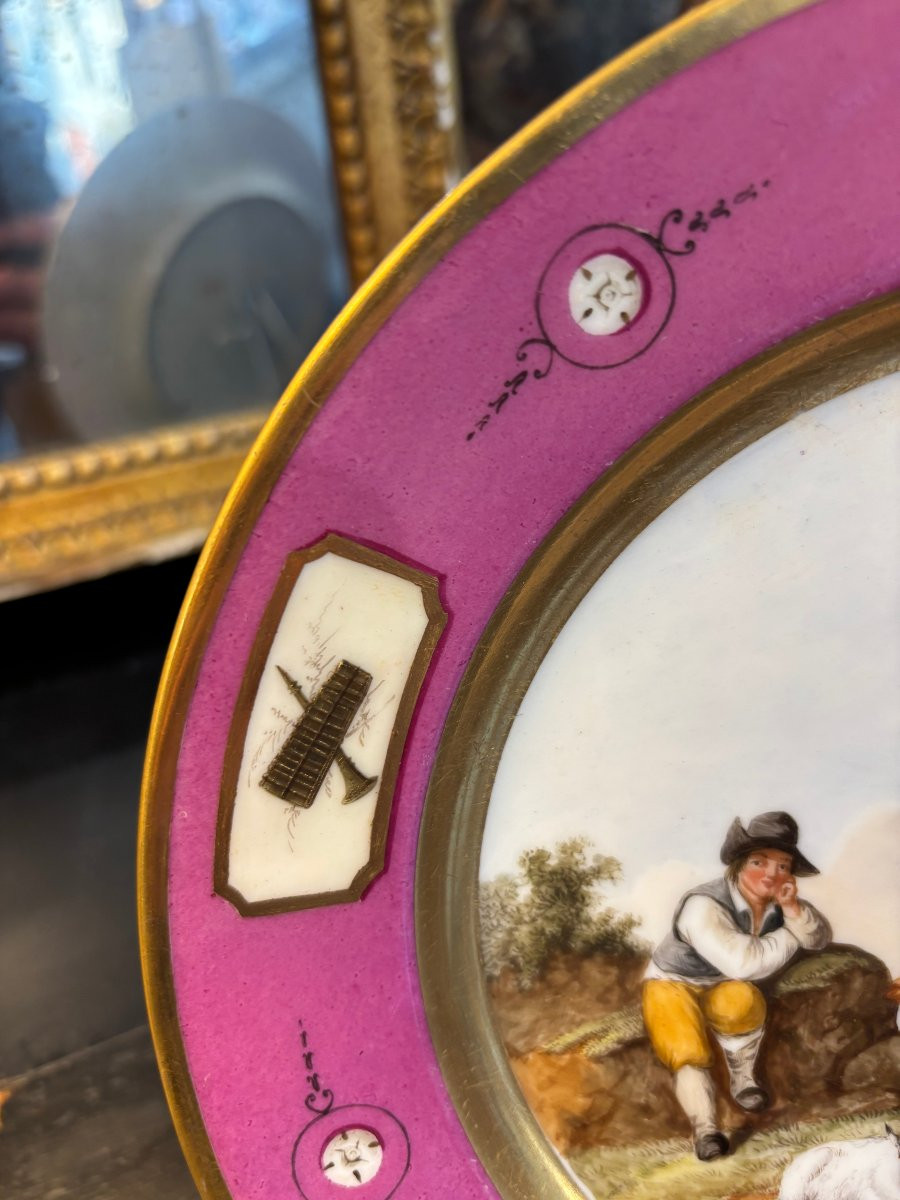 Ancienne assiette en porcelaine de Paris Lebon & Halley - empire consulat num 2-photo-4