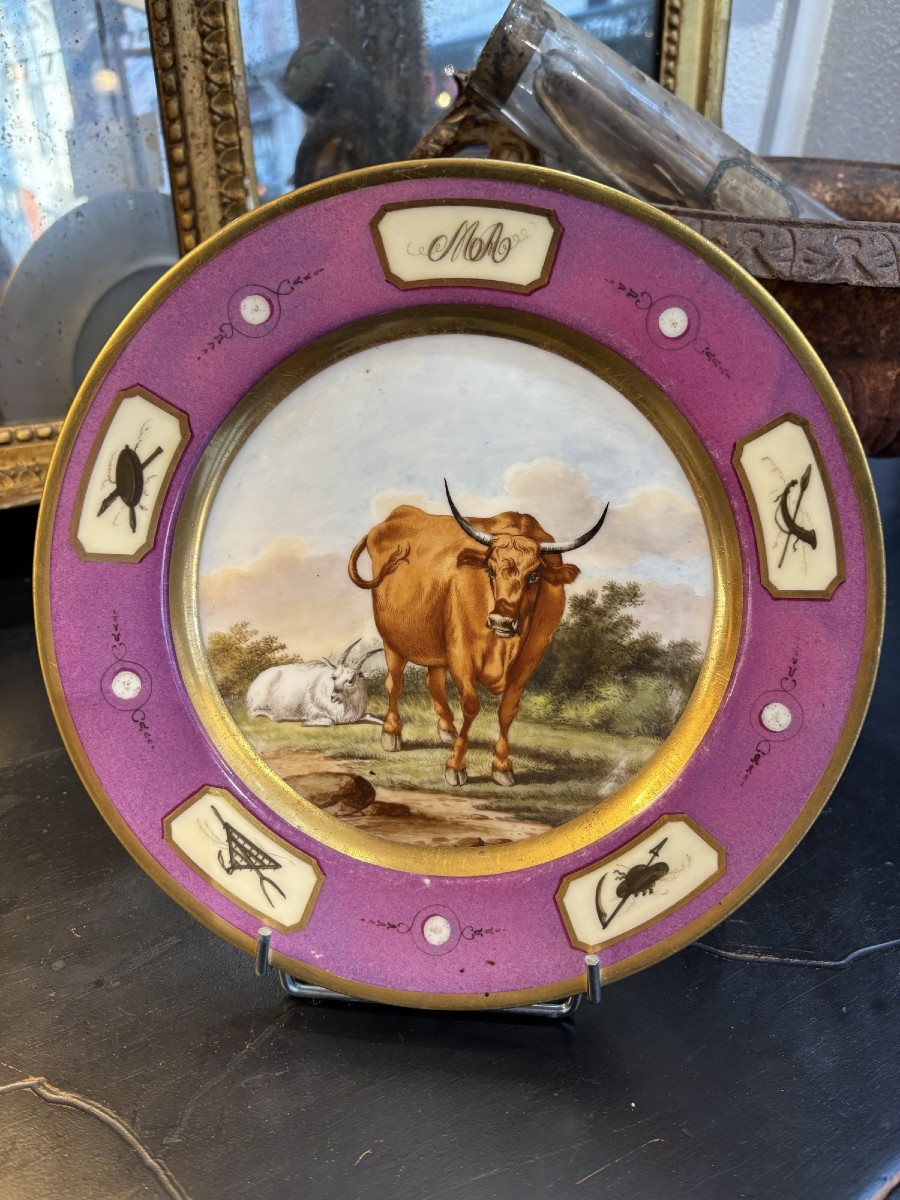 Ancienne assiette en porcelaine de Paris Lebon & Halley - empire consulat num 1